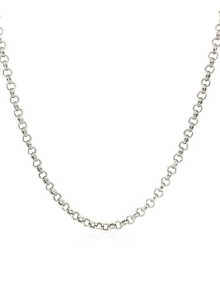 2.3mm 14k White Gold Rolo Chain
