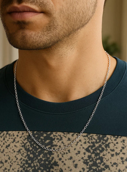 2.3mm 14k White Gold Rolo Chain