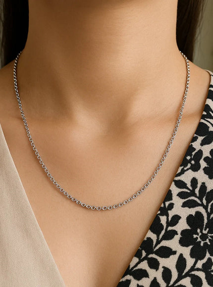 2.3mm 14k White Gold Rolo Chain