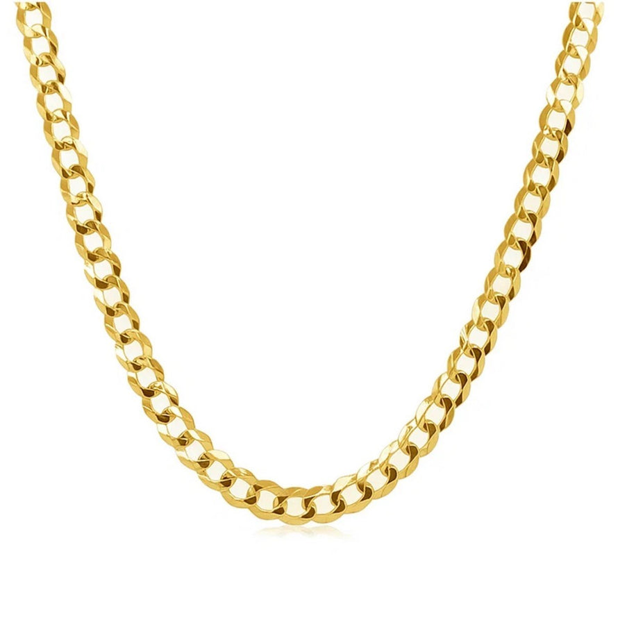 2.6mm 14k Yellow Gold Solid Curb Chain
