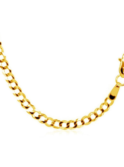 2.6mm 14k Yellow Gold Solid Curb Chain