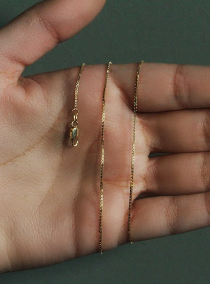 10k Yellow Gold Classic Box Chain 1.0mm
