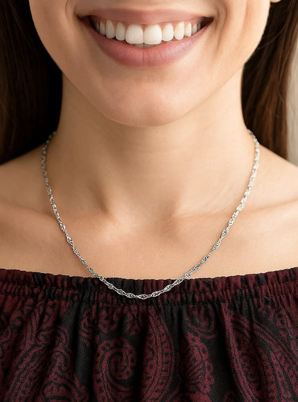 14k White Gold Singapore Chain 1.7mm
