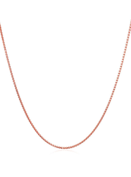 14k Rose Gold Diamond Cut Round Wheat Chain 0.6mm