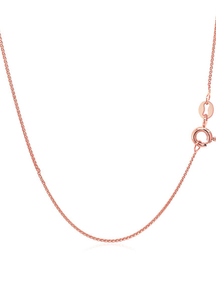 14k Rose Gold Diamond Cut Round Wheat Chain 0.6mm