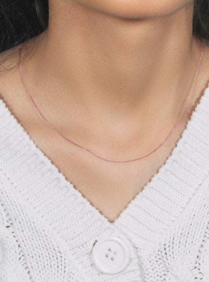 14k Rose Gold Diamond Cut Round Wheat Chain 0.6mm