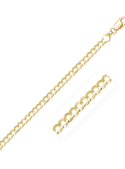 4.7mm 14k Yellow Gold Solid Curb Chain