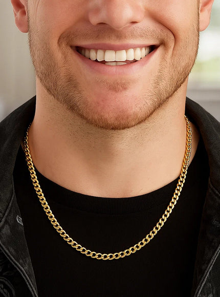 4.7mm 14k Yellow Gold Solid Curb Chain