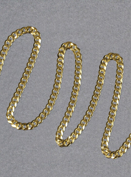 4.7mm 14k Yellow Gold Solid Curb Chain