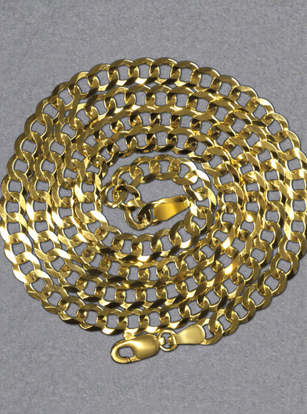 4.7mm 14k Yellow Gold Solid Curb Chain
