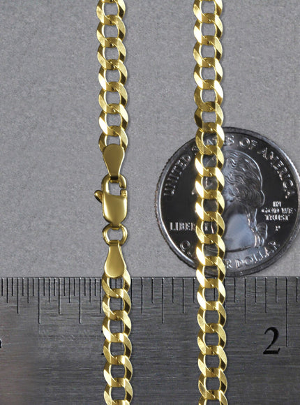 4.7mm 14k Yellow Gold Solid Curb Chain