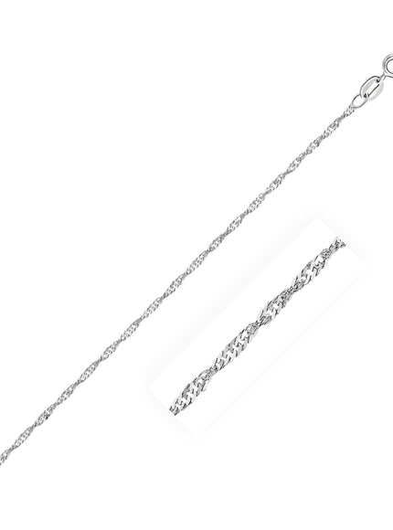 14k White Gold Singapore Chain 1.5mm