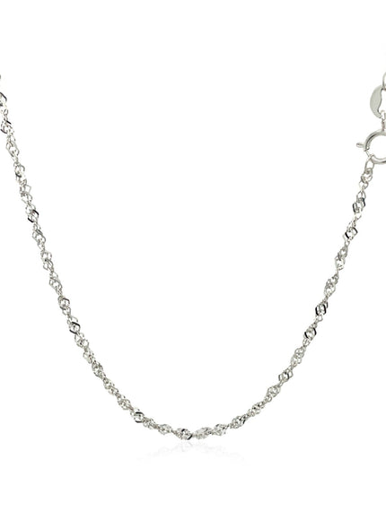 14k White Gold Singapore Chain 1.5mm