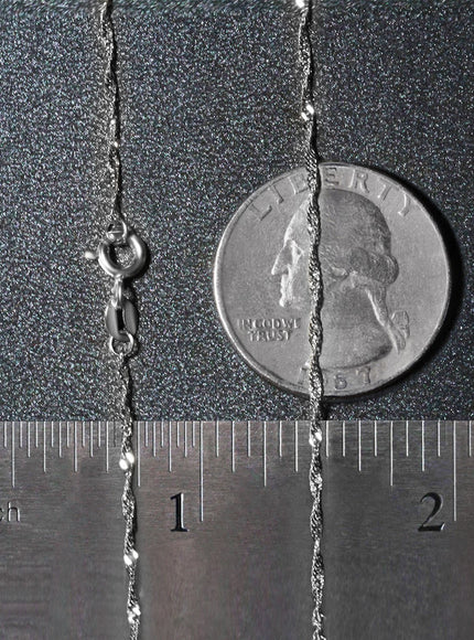 14k White Gold Singapore Chain 1.5mm