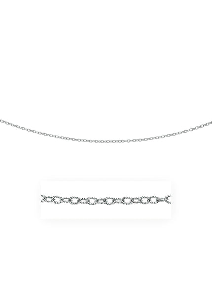 2.5mm 14k White Gold Pendant Chain with Textured Links