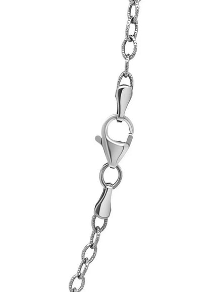 2.5mm 14k White Gold Pendant Chain with Textured Links
