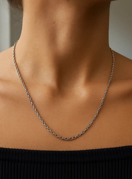 2.5mm 14k White Gold Pendant Chain with Textured Links