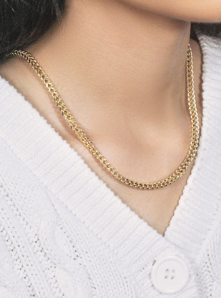 3.9mm 14k Yellow Gold Square Franco Chain