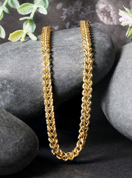 3.9mm 14k Yellow Gold Square Franco Chain