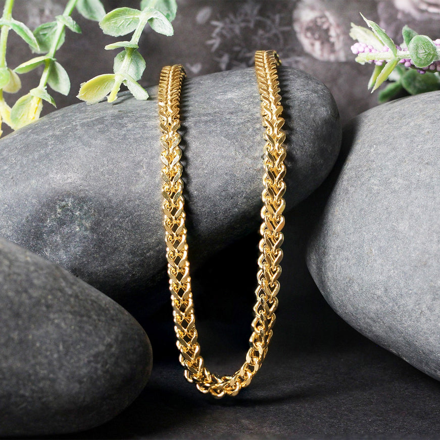 3.9mm 14k Yellow Gold Square Franco Chain