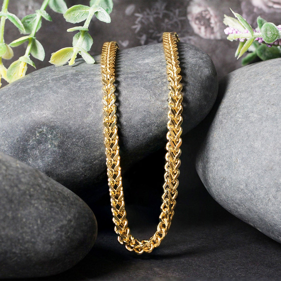 3.9mm 14k Yellow Gold Square Franco Chain