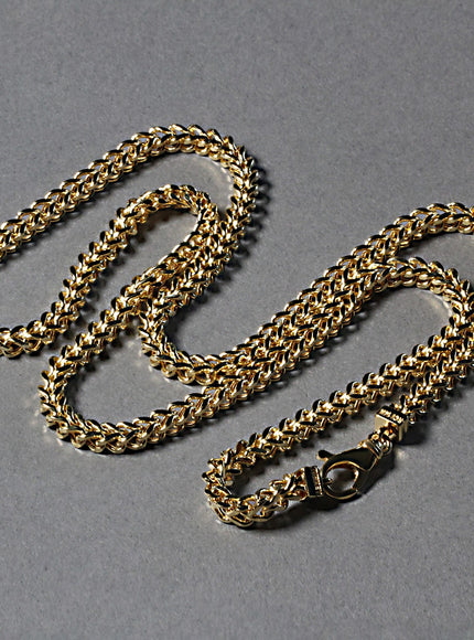 3.9mm 14k Yellow Gold Square Franco Chain