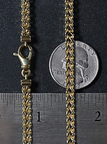 3.9mm 14k Yellow Gold Square Franco Chain