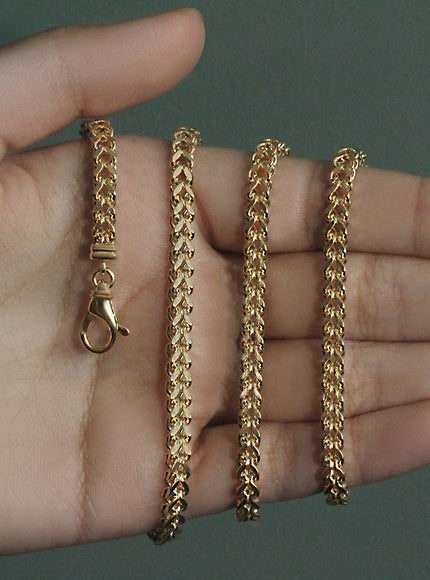 3.9mm 14k Yellow Gold Square Franco Chain