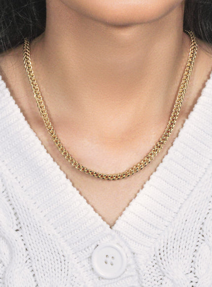 3.9mm 14k Yellow Gold Square Franco Chain