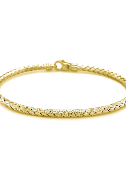 Fancy Weave Bangle in 14k Yellow Gold (3.0mm)