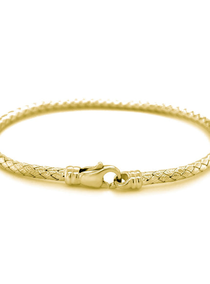 Fancy Weave Bangle in 14k Yellow Gold (3.0mm)