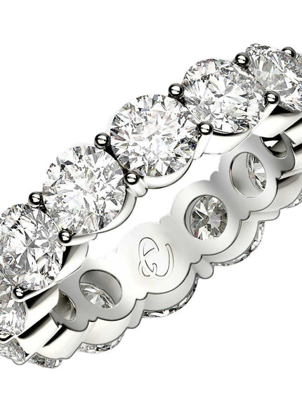 Round Cut Lab Grown Diamond Eternity Ring in 14k White Gold (6 cttw FG/VS2) - Ellie Belle