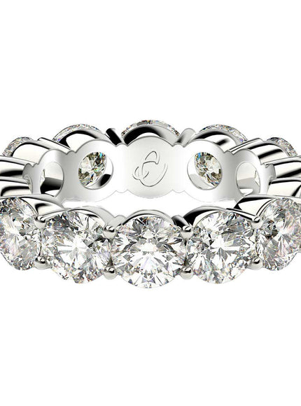 Round Cut Lab Grown Diamond Eternity Ring in 14k White Gold (6 cttw FG/VS2) - Ellie Belle