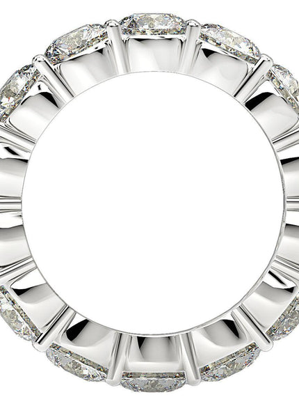 Round Cut Lab Grown Diamond Eternity Ring in 14k White Gold (6 cttw FG/VS2) - Ellie Belle