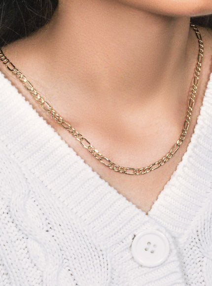 4.6mm 14k Yellow Gold Lite Figaro Chain