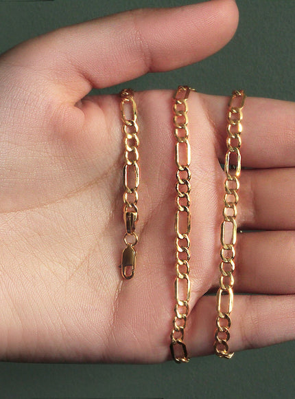 4.6mm 14k Yellow Gold Lite Figaro Chain