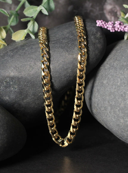 4.4mm 14k Yellow Gold Solid Miami Cuban Chain