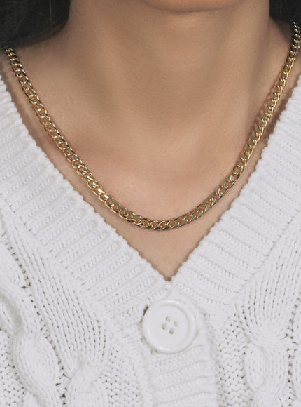 4.4mm 14k Yellow Gold Solid Miami Cuban Chain