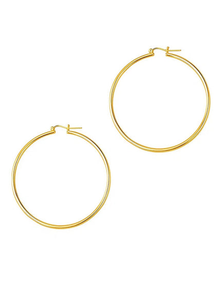 14k Yellow Gold Polished Hoop Earrings (45 mm)