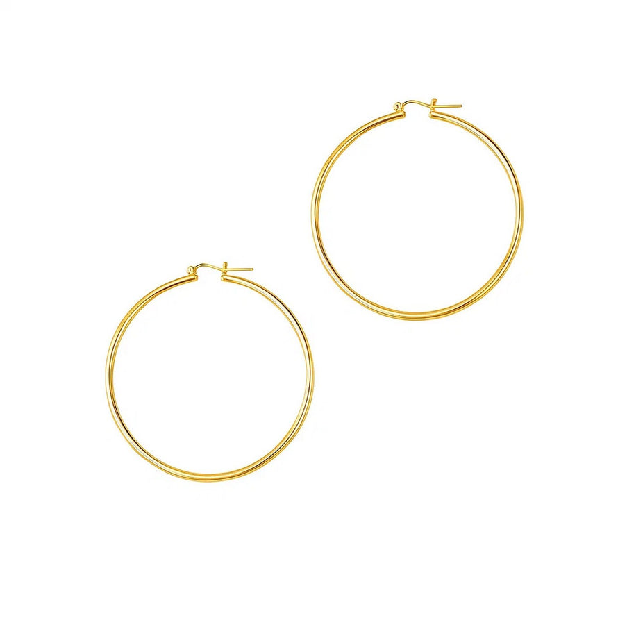 14k Yellow Gold Polished Hoop Earrings (45 mm)
