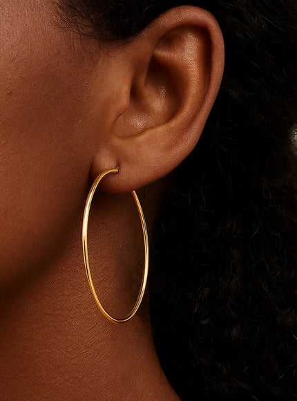 14k Yellow Gold Polished Hoop Earrings (45 mm)