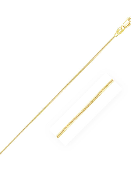 14k Yellow Gold Round Snake Chain 0.7mm