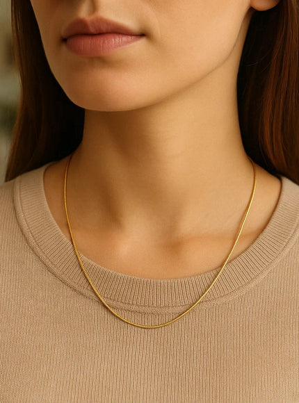 14k Yellow Gold Round Snake Chain 0.7mm