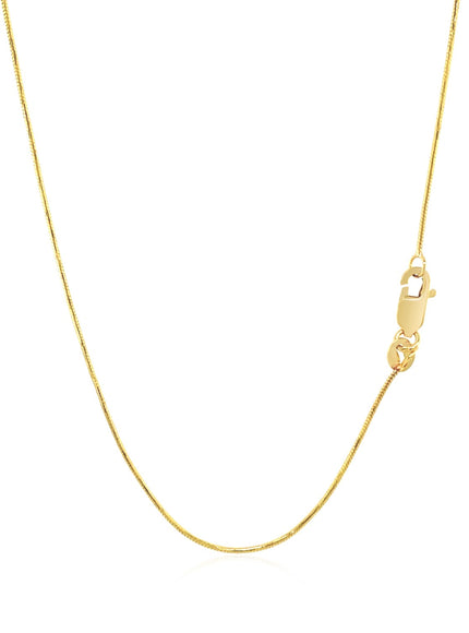 14k Yellow Gold Round Snake Chain 0.7mm