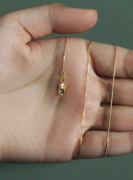 14k Yellow Gold Round Snake Chain 0.7mm