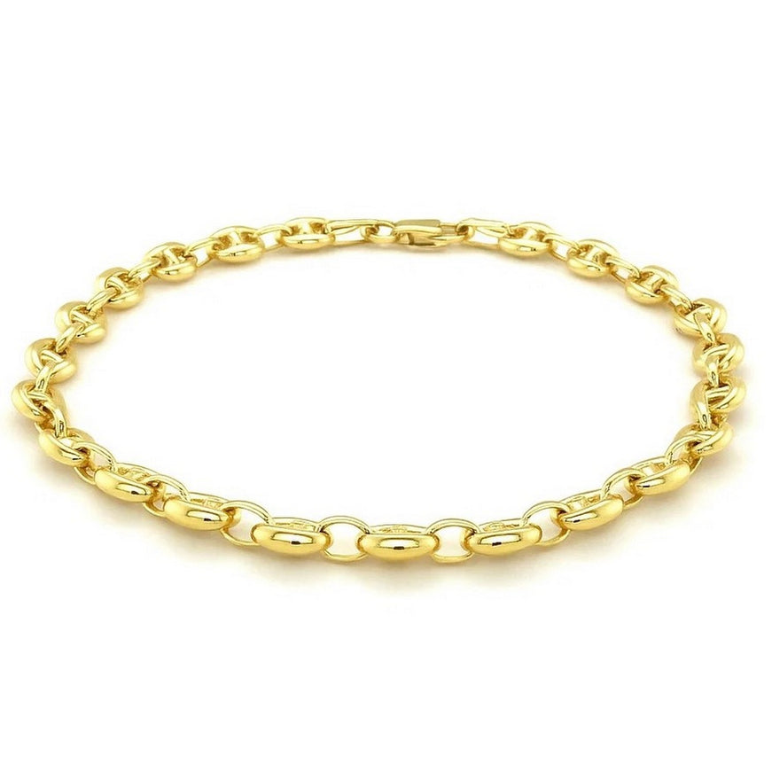 4.7mm 14k Yellow Gold Puffed Mariner Link Bracelet