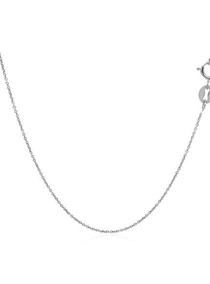 14k White Gold Cable Link Chain 0.5mm