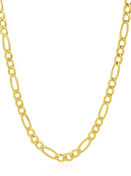 4.5mm 14k Yellow Gold Solid Figaro Chain