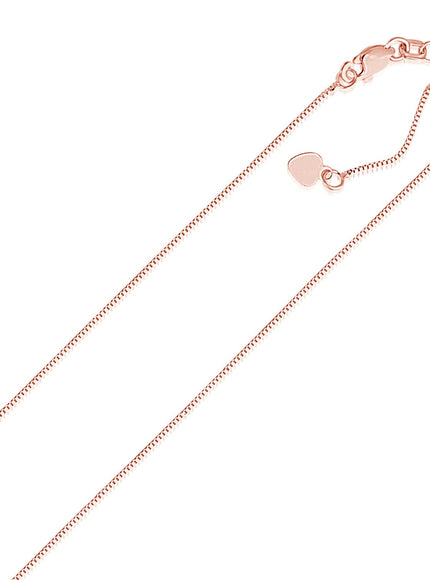 14k Rose Gold Adjustable Box Chain 0.7mm