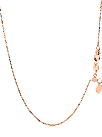 14k Rose Gold Adjustable Box Chain 0.7mm